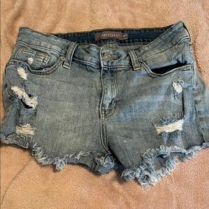 Just USA Blue Distressed Jean Shorts